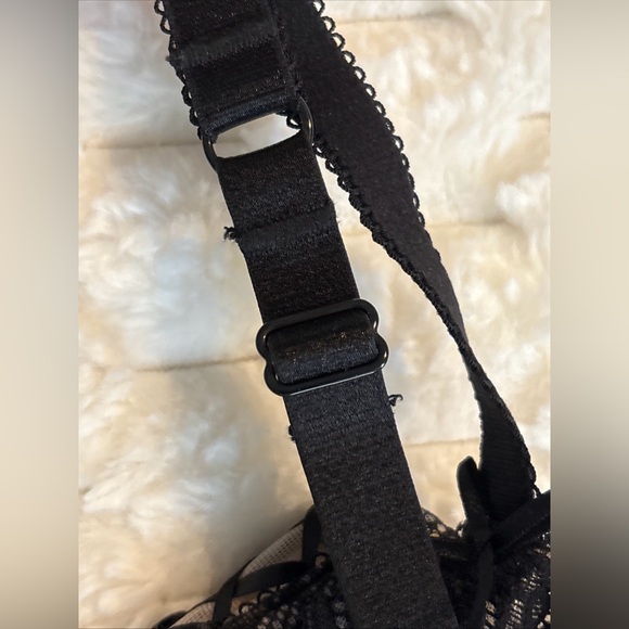 Adore Me Womens Black Lace Mesh  Underwire Back Closure Bra 40D Coquette - Picture 6 of 13